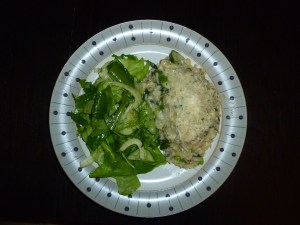 Risotto and salad