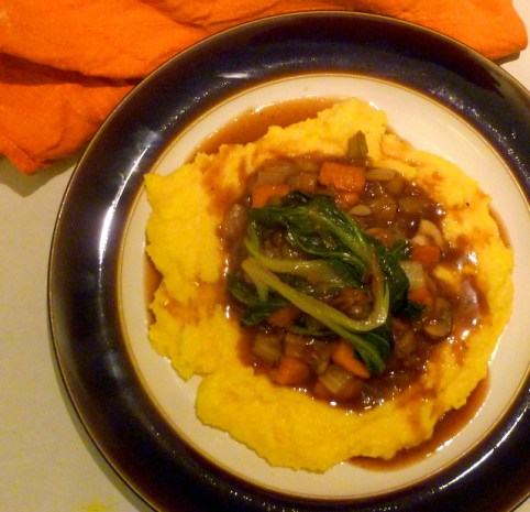 Vegetables, Gravy & Polenta