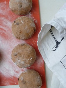 Place them on a lightly floured board and leave to prove for another half an hour