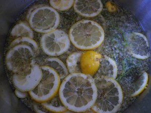 Steeping elderflower cordial