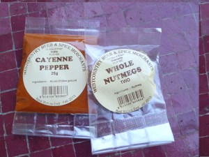 P1030391 Foodie Penpal Cayenne Pepper and Nutmeg