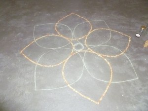 Making the Rangoli