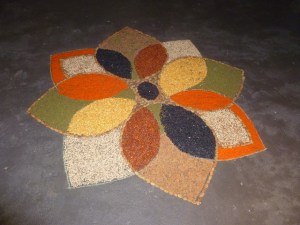 Rangoli made with pulses