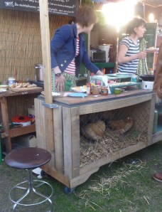 Chickens in one of the stalls