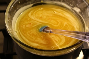 Making the curd - after the egg is added