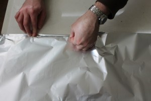Concertinering foil to make a larger smoker