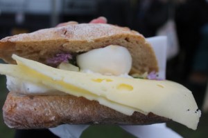 Asparagus Cream, Egg and Farmer's Cheese in Ciabatta